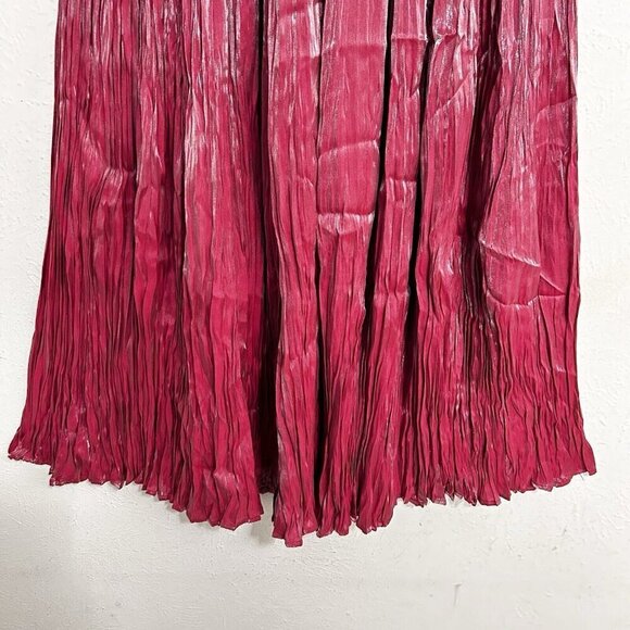 Longhorn By Niver Western Wear Crinkly Silky Long Maxi Skirt Mauve‎ Pink Size M - Picture 3 of 11